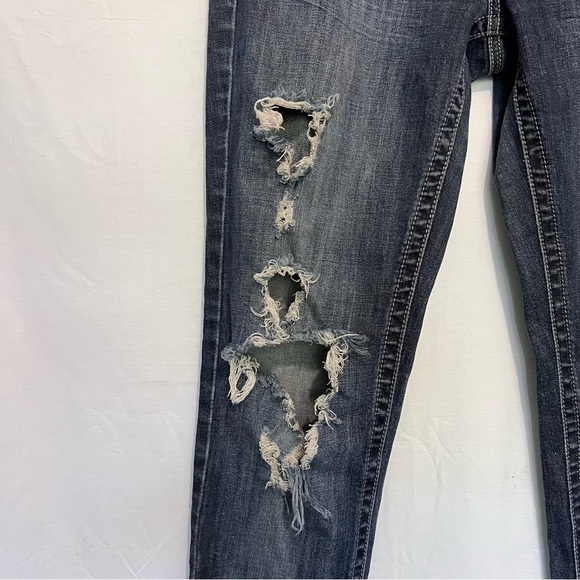 2.1 denim distressed straight leg jeans in size 27 - Picture 2 of 10